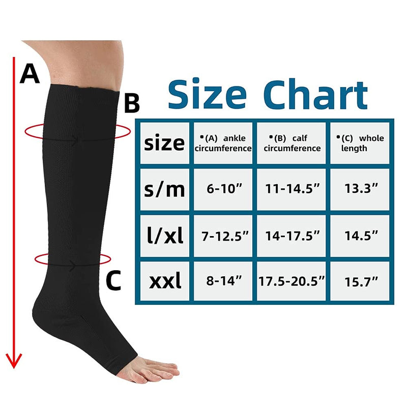 2 Pair Compression Socks Plantar Fasciitis Socks Arch Support Foot Socks Skin Protection High Support Stockings for Men Women (L/XL, Black) L-XL - NewNest Australia