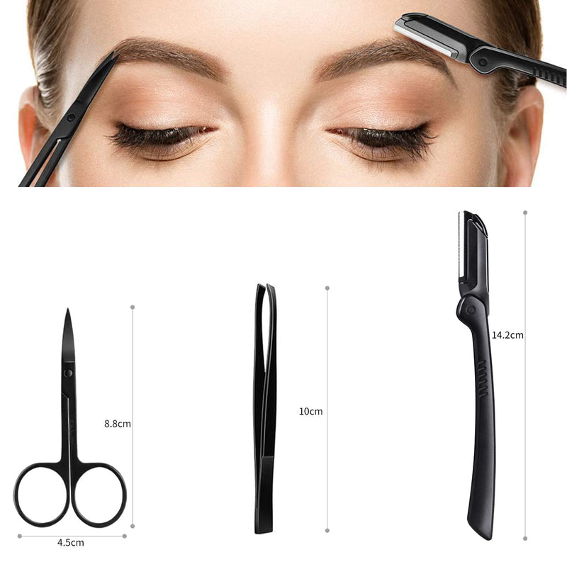 Professional Eyebrow Care Set, 9 Pieces Eyebrow Trimming Set, Tweezers Made Of Stainless Steel, Small Scissors, Eyebrow Scraper, Tool For Trimming Eyebrows For Men And Women - NewNest Australia