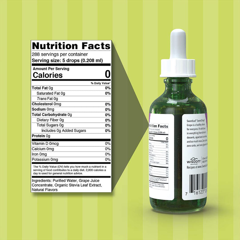 SweetLeaf Sweet Drops Liquid Stevia Sweetener, Grape, 2 Ounce - NewNest Australia
