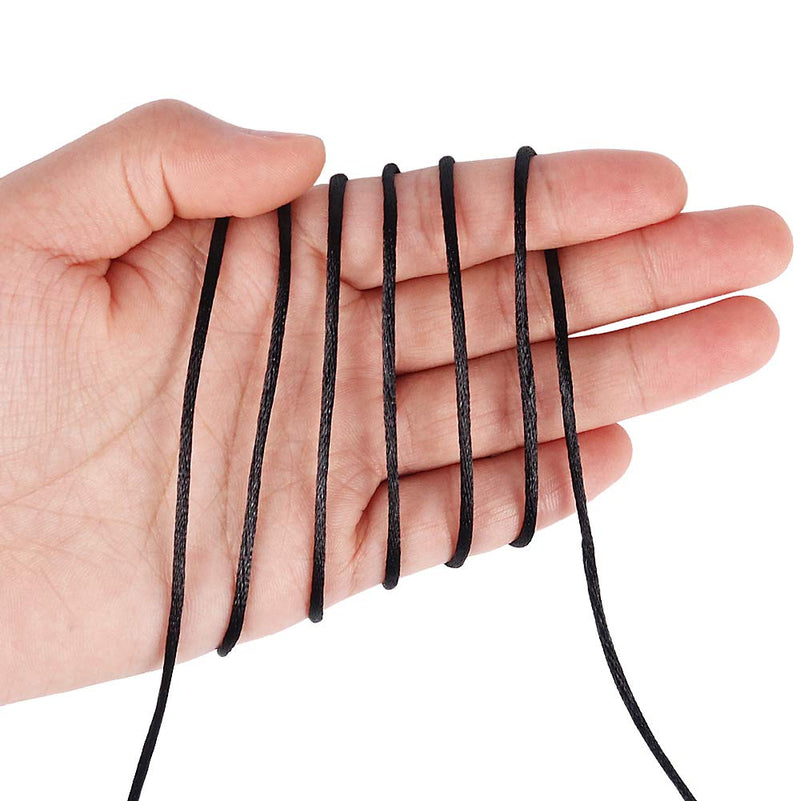 Tenn Well Satin Rattail Nylon Cord,295 Feet 2mm Black Beading String for Macrame Bracelets, Necklaces, Jewelry Making, Arts and Crafts - NewNest Australia