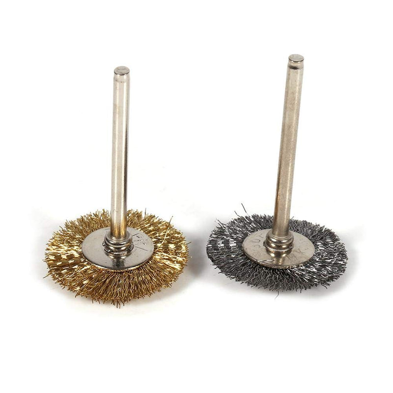 Brass Steel Wire Brush Set, 36 Pcs Stainless Steel Wire Brush Pen Cup Wheel Shaped Polishing Cleaning Rotary Tools Full Kit for Electric Equipment Perfect for Removal of Rust/Corrosion/Paint - NewNest Australia