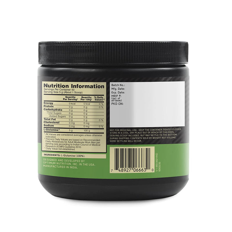 Optimum Nutrition L-Glutamine Muscle Recovery Powder, 300 Gram 58 Servings (Pack of 1) - NewNest Australia