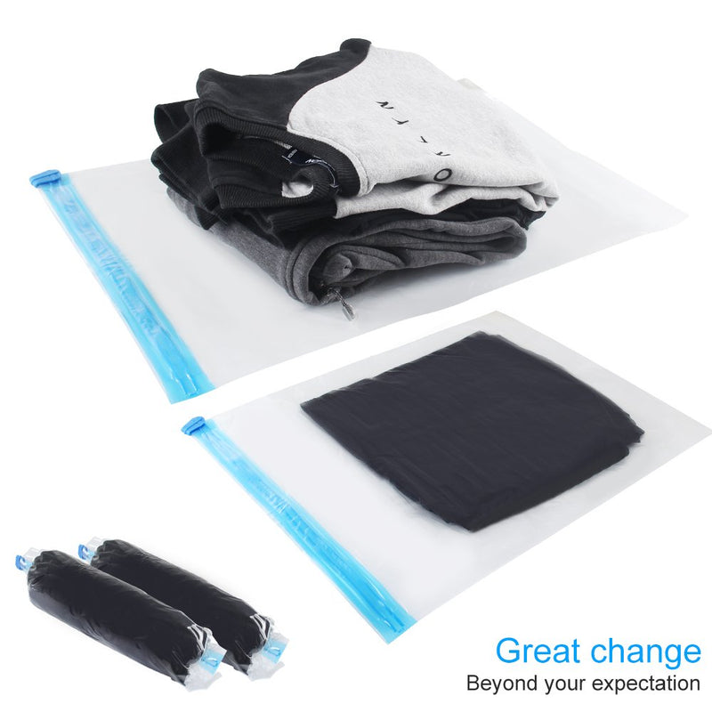 NewNest Australia - KFYM 10Pack Travel Space Saver Bags (4 x S, 3 x M, 3 XL), Reusable Vacuum Travel Storage Bag, Saves 75% of Storage Space, Roll-Up Compression, No Need for Vacuum Machine Or Pump 