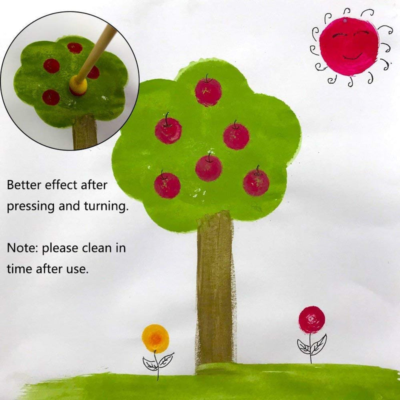 WAFJAMF 20-Pieces Assorted Size Round Sponges Brush Set, Paint Tools for Kids - NewNest Australia