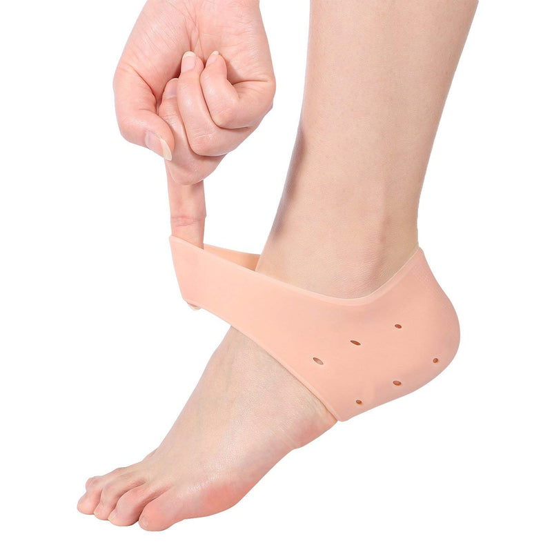 2PCS Silicone Moisturizing Socks Gel Heel Protect Socks Dry Cracked Foot Sleeves Pain Relief Soft Cushion Support Gel Heel Protectors(Air Holes-Flesh) Air Holes-Flesh - NewNest Australia