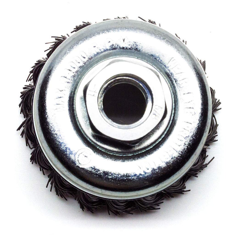 Benchmark Abrasives 2-3/4" Oxidation Resistant Knotted Cup Brush with 5/8"-11 Inch Arbor Coarse Grit - Carbon Steel Wire - NewNest Australia