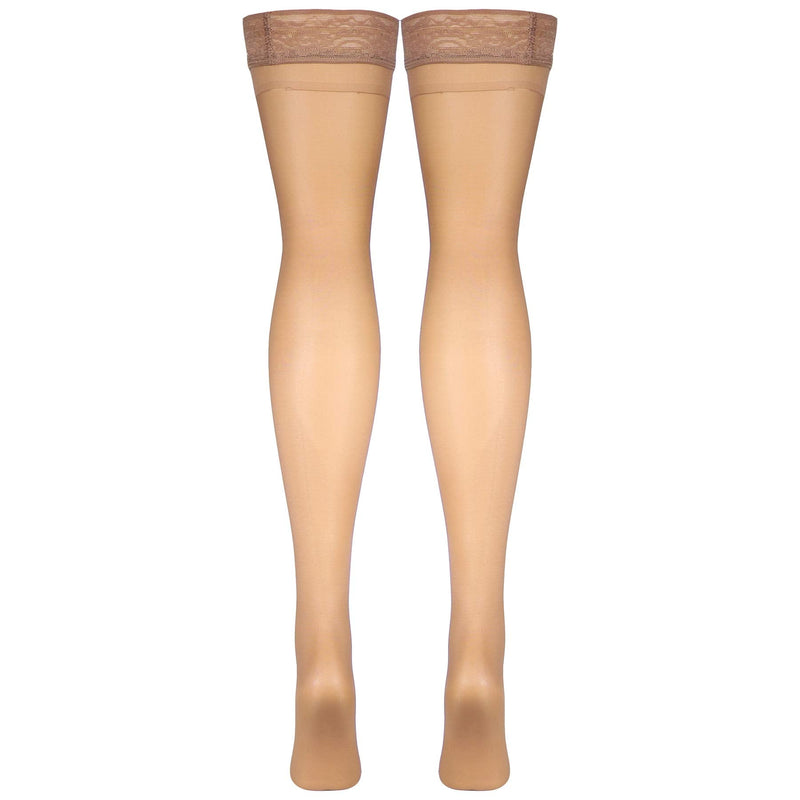 Truform Sheer Compression Stockings, 8-15 mmHg, Women's Thigh High Length, 20 Denier, Beige, Large Large (Pack of 1) - NewNest Australia