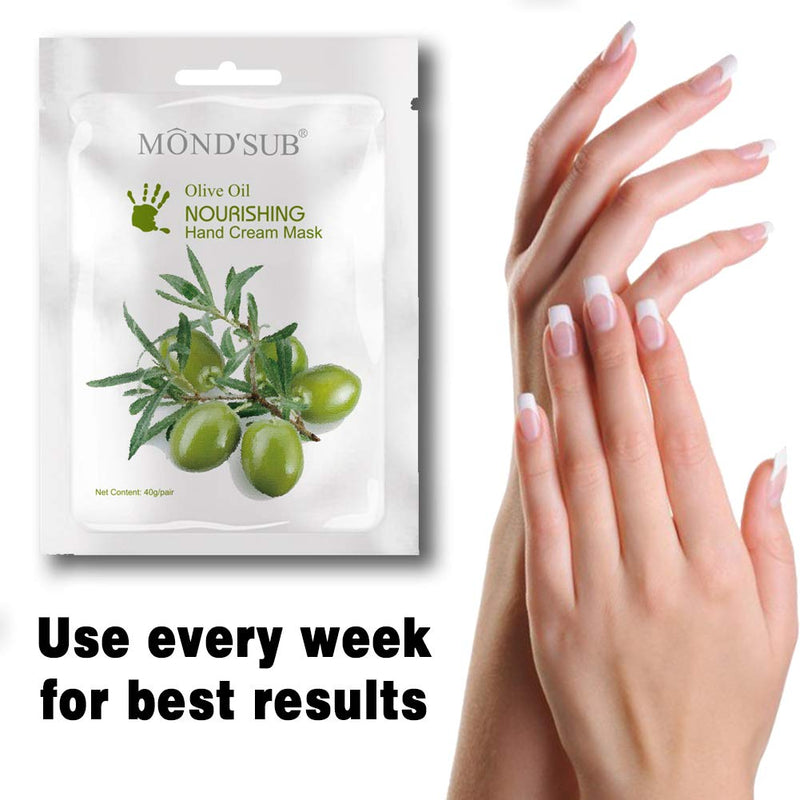 [MOND'SUB] 5 Pairs Mineral Olive Oil Moisturizing Hand Masks | Moisturizer Hands Mask for Women & Men | Premium Hydrating Gloves for Dry Hands & Damaged Skins With Rich Vitamin E and A - NewNest Australia