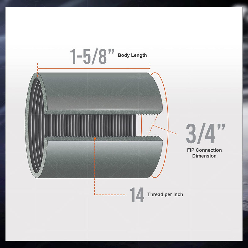 SUPPLY GIANT NDCT0056 3/4" Straight Merchant Steel Coupling With Black Coating - NewNest Australia