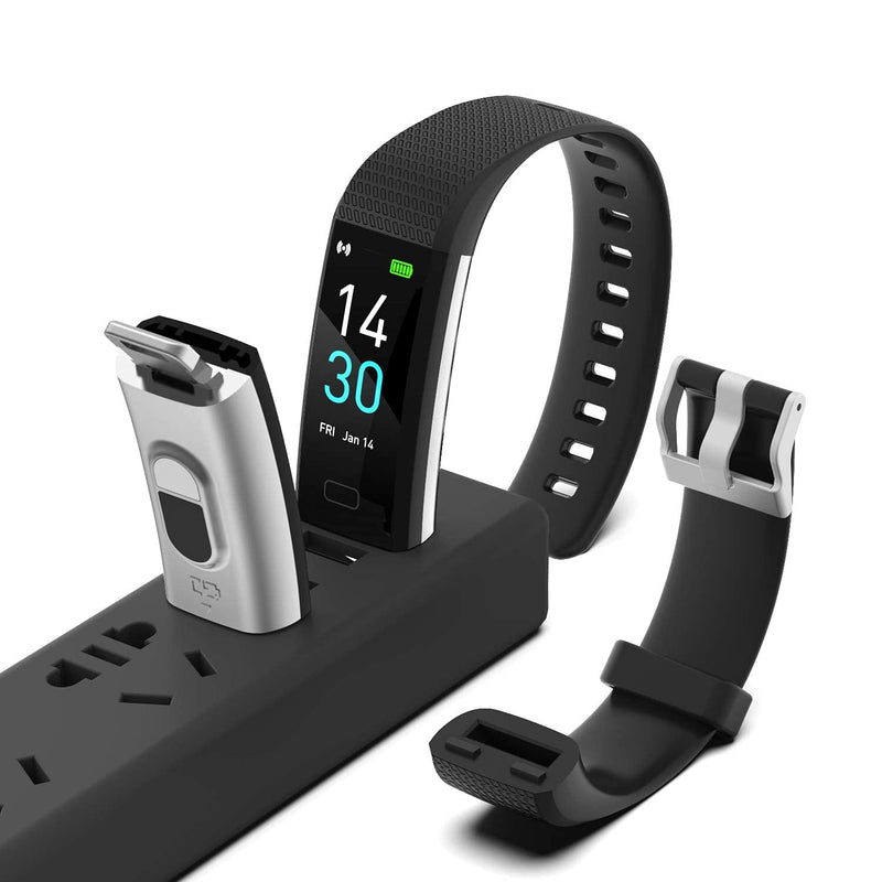 ENGERWALL Fitness Tracker with Step Counter /Calories /Stopwatch, Activity Tracker with Heart Rate Monitor, IP68, Health Tracker with Sleep Tracker, Smartwatch, Pedometer Watch for Women Men Kids Black - NewNest Australia