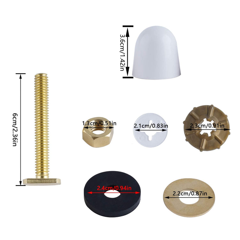 Toilet Wax Ring Kit, Toilet Bowl Wax Ring with Brass Closet Bolts, Bolt Caps, PE Flange and Extra Retainers, Thick Wax Ring Gasket for Toilet Bowl- Gas, Odor and Watertight Seal 26MM - NewNest Australia