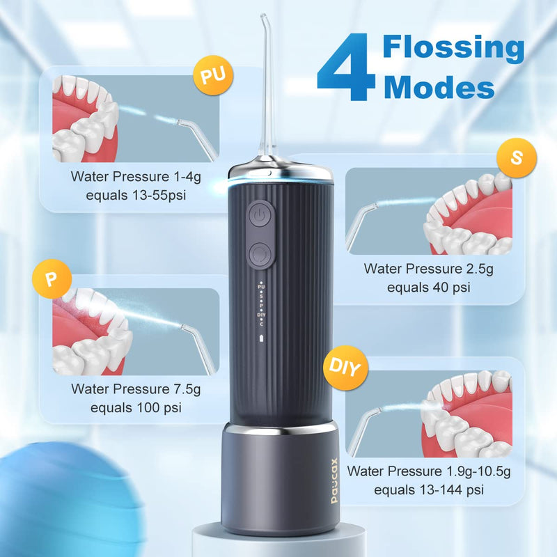 CARER SPARK oral irrigator with self-cleaning mode - portable oral irrigator for teeth cleaning with 4 modes and 5 pieces. IPX7 waterproof USB charging for travel and home use - NewNest Australia
