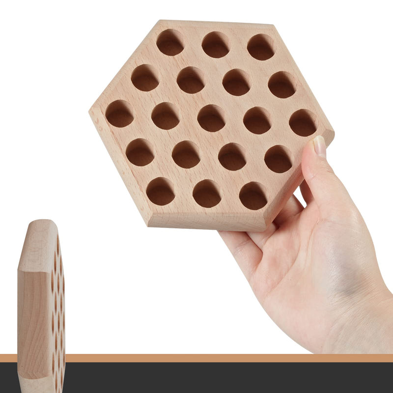 LEONTOOL Wood Pliers Block Wooden Plier Organizer Hardwood Pliers Holder Plier Rack with 19 Holes Storage Box Jeweller Hexagon - NewNest Australia