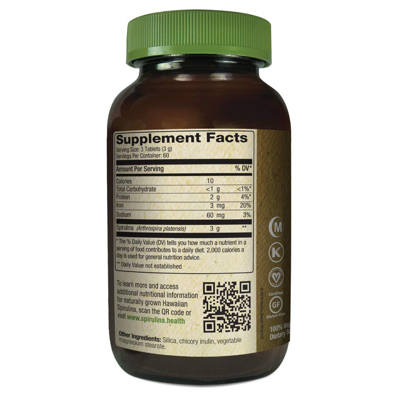 Pure Hawaiian Spirulina - 1000 mg Tablets 180 Count - Farm Grown in Hawaii since 1984 - Natural, Nutrient Rich Superfood - Immune Support, Detox & Energy – Vegan Complete Protein, Non-GMO Original - NewNest Australia