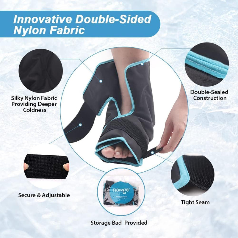 NEWGO Cooling Cuff Foot, Cooling Shoes Cooling Socks Feet Ice Shoe for Injuries Ankle Ice Bag Cooling Socks Chemotherapy, 1 Piece (Black) Black - NewNest Australia