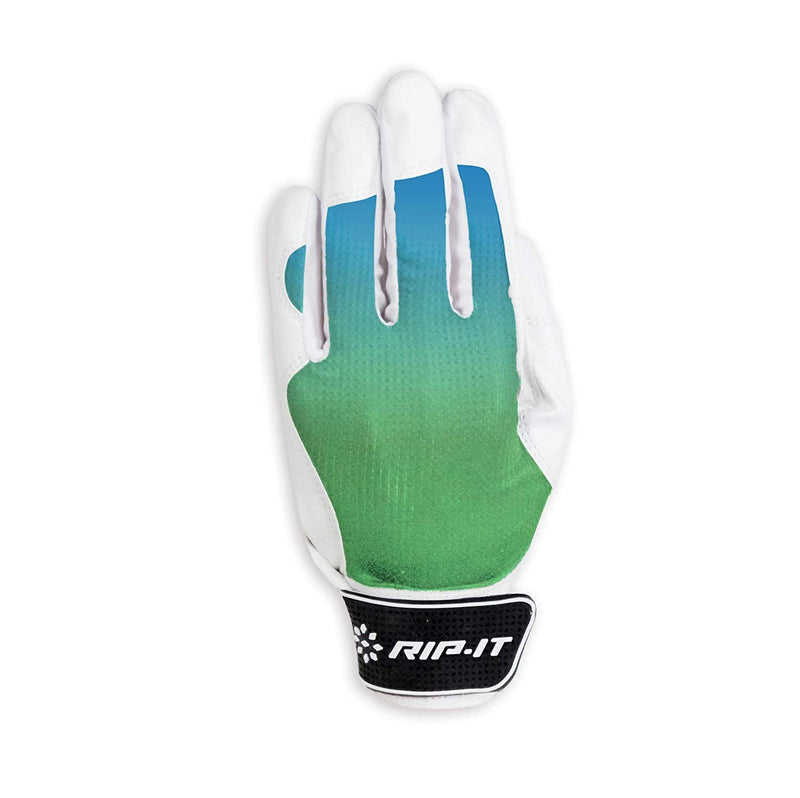 RIP-IT Girls Blister Control Softball Batting Glove Aqua Lime Ombre Large - NewNest Australia
