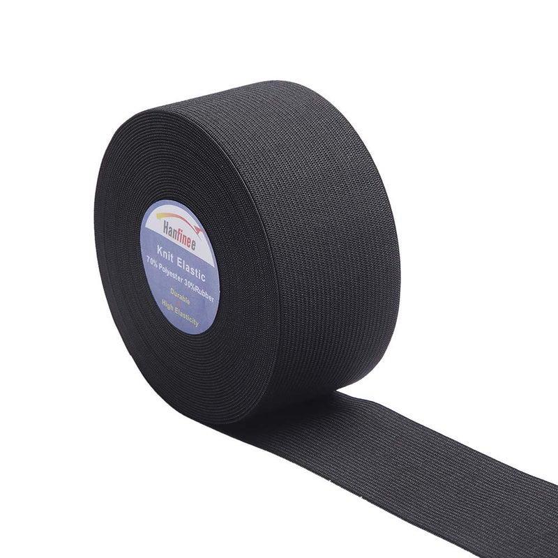 HANFINEE 1-1/2 Inch Wide Sew on Elastic Band Knitted Elastic with Heavy Stretch for Sewing Crafts DIY,Waistband,Bedspread,Cuff (Black,15 Yards) Black 1-1/2 Inch x15yd - NewNest Australia