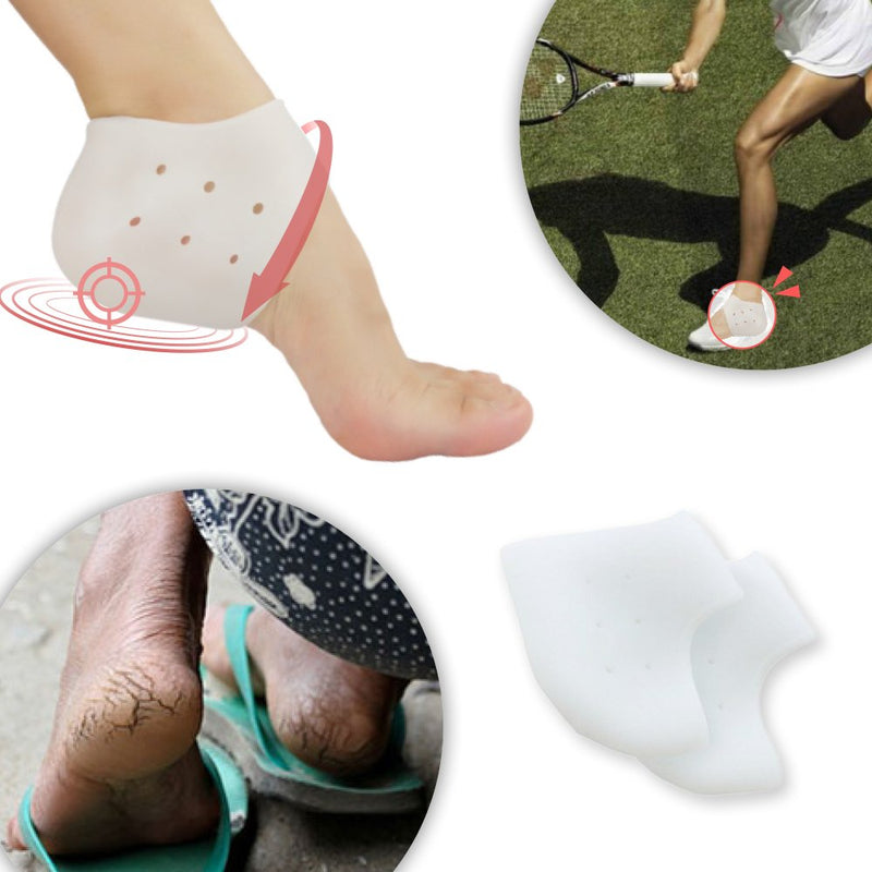 Heel Cups, Heel Sleeves, Plantar Fasciitis Inserts, Gel Heel Pads Cushion, New Material (3 Pairs) Great for Heel Pain, Dry Cracked Heels, Achilles Tendinitis, for Men & Women. White - NewNest Australia