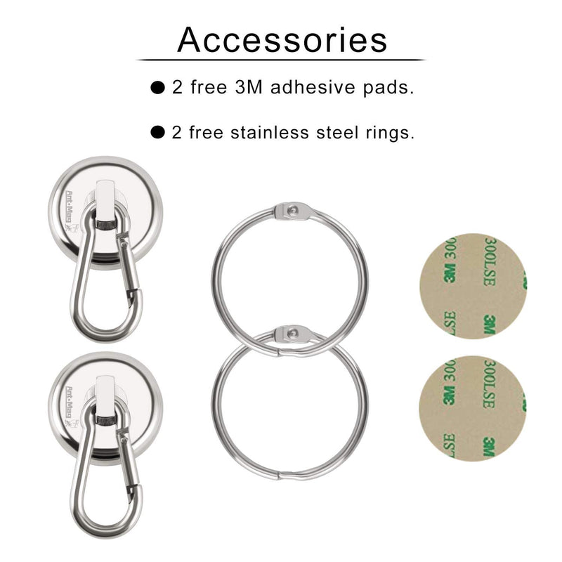 Ant Mag Carabiner Magnetic Hooks 110LBS Heavy Duty Neodymium Magnet Carabiner with Swivel Carabiner Snap Hook for Indoor/Outdoor Hanging Bagnet Grill Kitchen Purse Warehouse Office (L36-1 2 Pack) L36-1 2 Pack - NewNest Australia