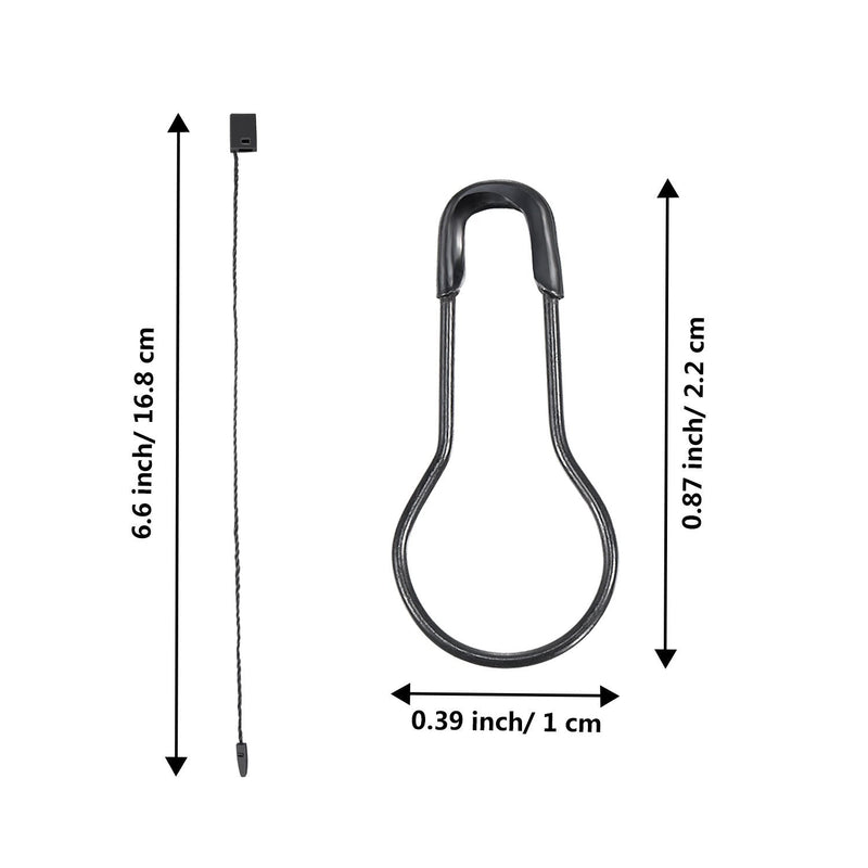 Hestya 500 Pieces Hang Tag String 500 Pieces Black Pins 6.6 Inch Clothes Tags Plastic Fastener Black Price Tag Nylon Strings and 0.8 Inch Metal Ground Pins Pear-Shaped Pin Clothes Tag Pins - NewNest Australia