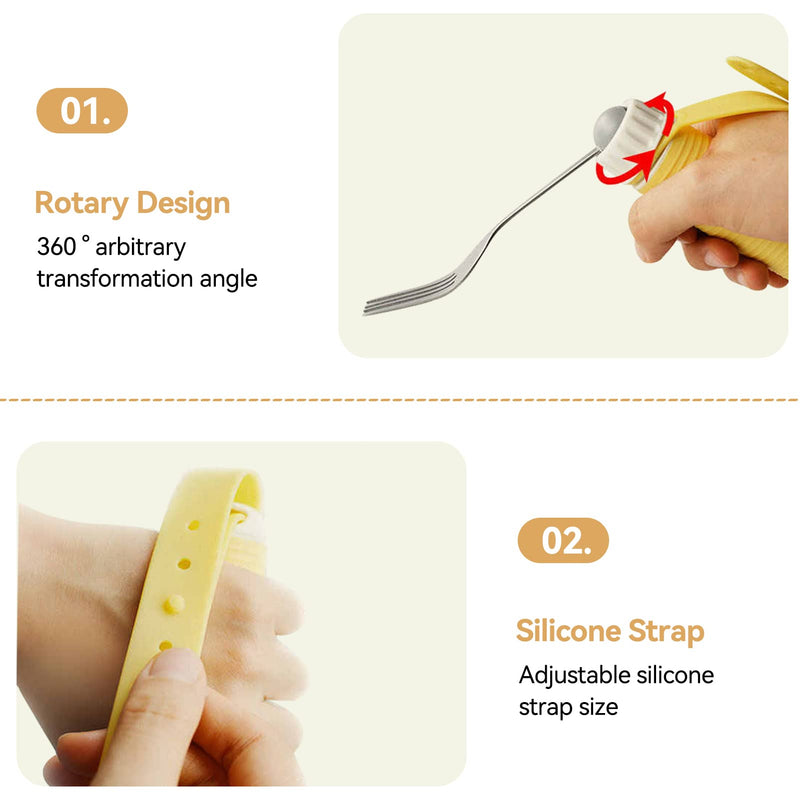 Cutlery For Parkinson Patients, Parkinson Spoon, Children'S Spoon Curved With Soft Handle, Stainless Steel Spoon Everyday Aid Cutlery For Disabled Patients Arthritis Elder, 9.6 Inches (Fork) - NewNest Australia