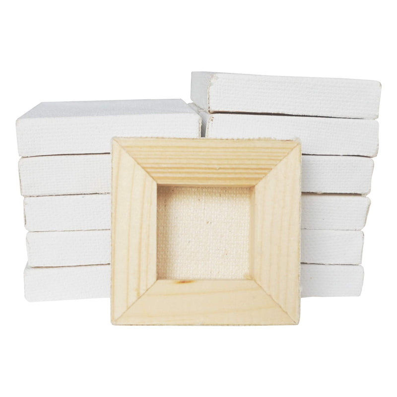 LWR CRAFTS Mini Stretched Canvas 2" X 2" Pack of 12 2"x2"x12 - NewNest Australia