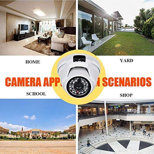 Eversecu 2.4MP (HD-TVI/AHD/CVI/Analog) 4-in-1 1080P CMOS Outdoor Metal Dome Camera, Day Night Vision Security IR Analog Camera, Vandalproof Dome Camera for Home Video Surveillance 2MP - NewNest Australia