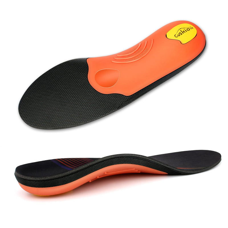 Full Length Metatarsal Arch Support Shock Absorption Orthotic Insole,Insert for Flat Feet,Plantar Fasciitis,Relieve Foot Soreness Unisex,Suitable Athletic,Work Shoes(Size:UK-12,Length:12",Black) UK-12-30.5CM--12" Black - NewNest Australia