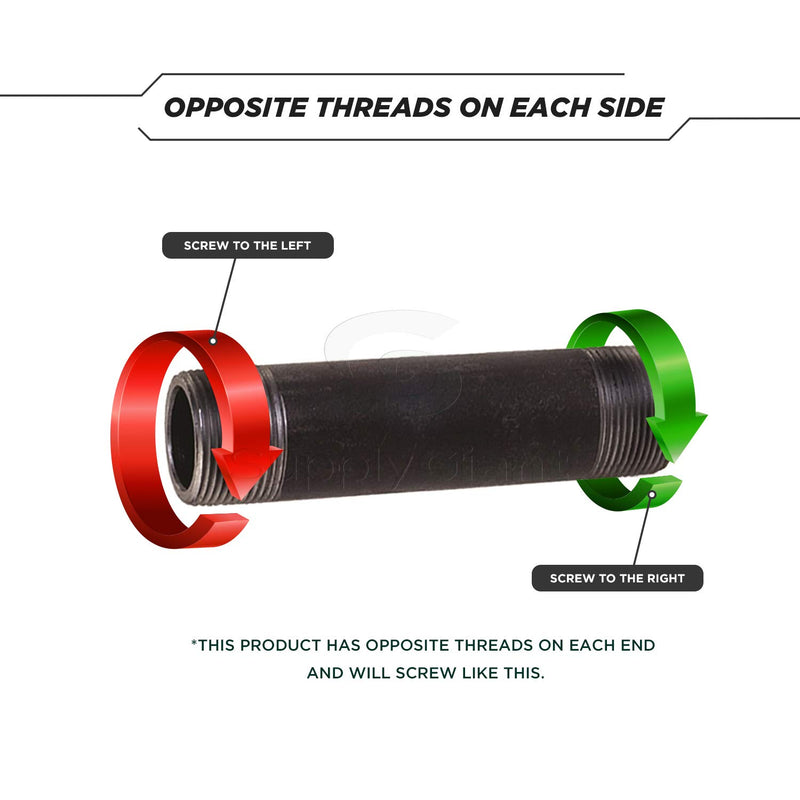 Supply Giant Everflow Supplies NRLB1004 4" Long Black Left/Right Steel Nipple Pipe Fitting with 1" Nominal Size Diameter, OSMC3006 - NewNest Australia