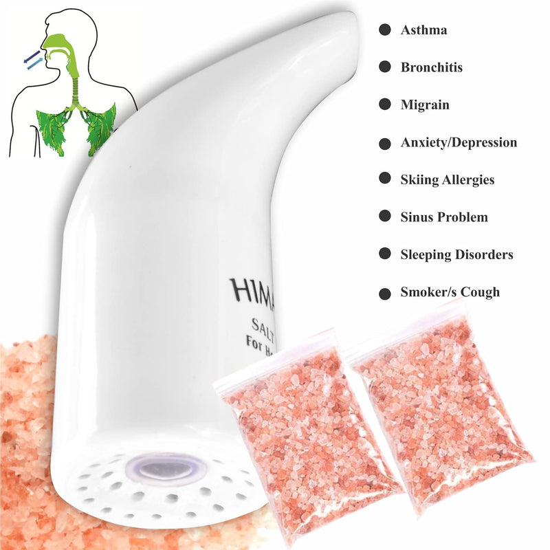Health Original Himalayan Salt Inhaler Pipe Ceramic Filled with 100% Pure Himalayan Salt - with hygienic with 200Grm Salt Free (Pack of 1 Salt Inhaler) 200 g (Pack of 1) - NewNest Australia