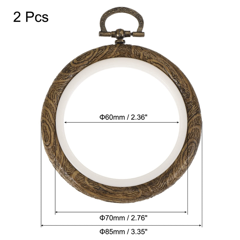 MECCANIXITY Embroidery Hoop Frame 3 Inch Round Imitated Wood Circle Cross-Stitch Ring for Art Craft Sewing Ornament, Pack of 2 3" - NewNest Australia