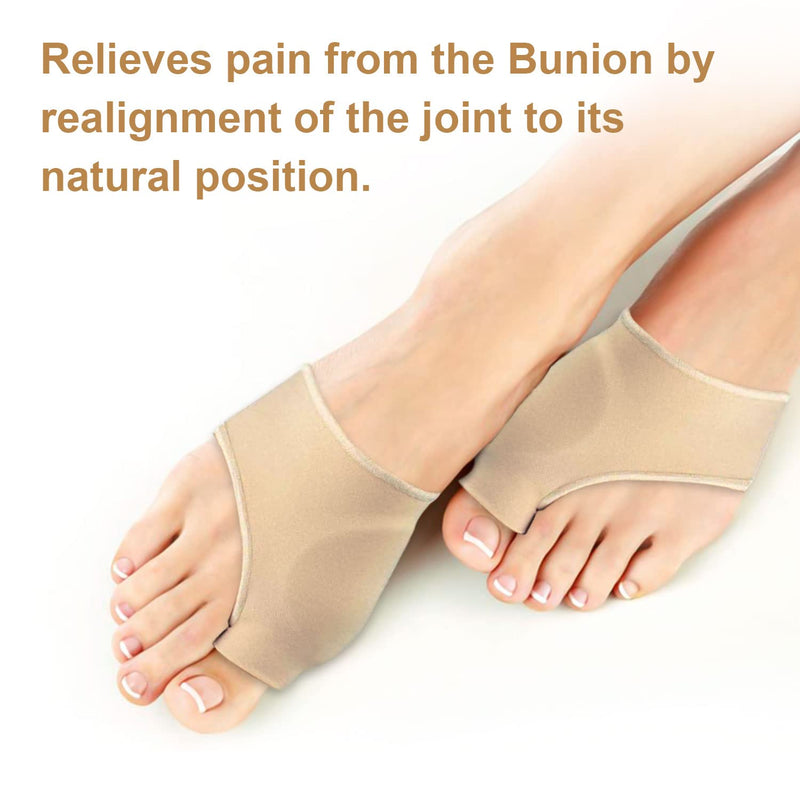 TSHAOUN 4PCS Hallux Valgus Toe Separator, Toe Separator Socks, Hallux Valgus Correction, Hallux Valgus Bandage, Metatarsal Toe Pad Forefoot Cushion Socks, Foot Pain Relief 2 Apricot - NewNest Australia