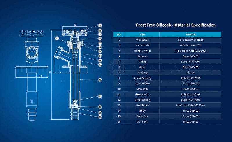 Midline Valve 8428P Sillcock Pipe Chrome Plated Brass Body Frost 1/2 inch PEX Connection and 3/4 inch Hose Bib Lead Free, 6 6 in. - NewNest Australia