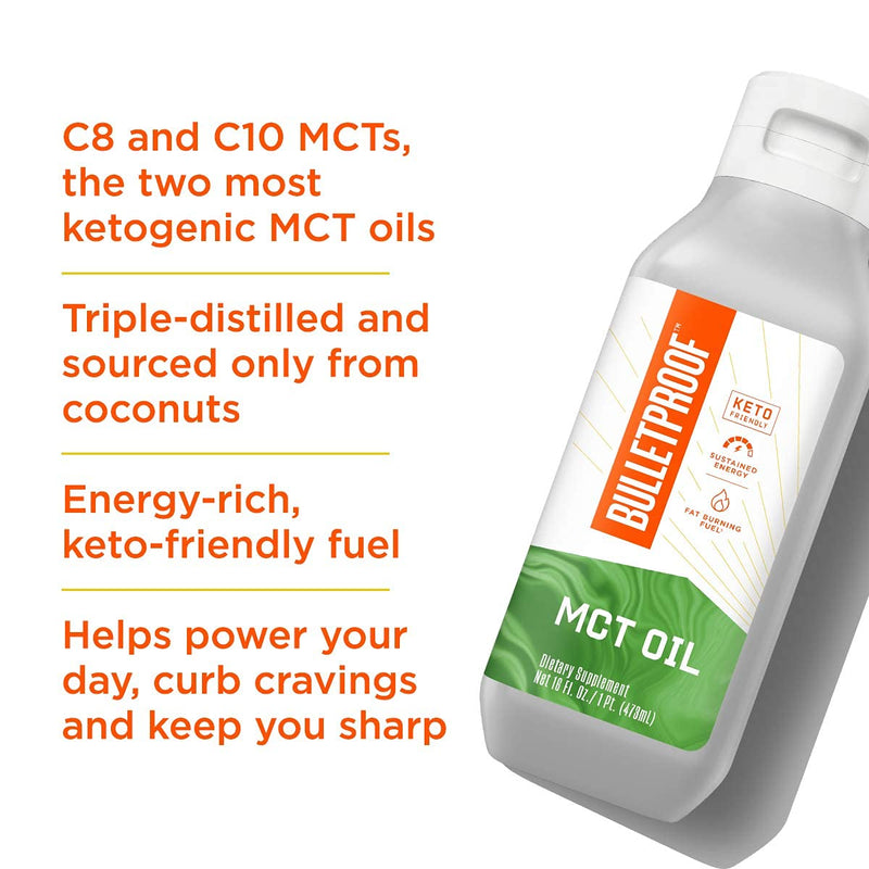 XCT MCT Oil Made with C10 and C8 MCT Oil, Flavorless, 14g MCTs, 16 Fl Oz Bulletproof Keto Supplement for Sustained Energy, Appetite Control, Mental & Physical Energy, Non-GMO, Vegan & Cruelty Free 16 Fl Oz (Pack of 1) - NewNest Australia