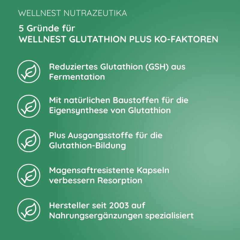 L-Glutathione plus co-factors - Premium: Reduced & bioactive glutathione from fermentation - 180 capsules - High dosage - Vegan - Laboratory tested - NewNest Australia