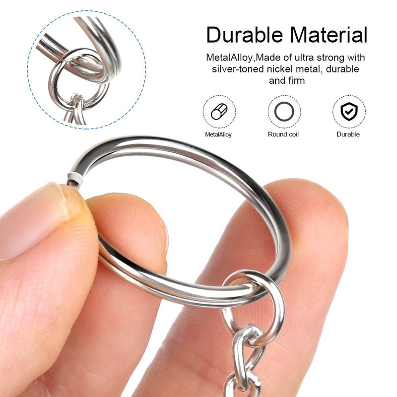 Teenitor Metal Split Keychain Ring Parts for Arts and Craft- 60 Key Chains 25mm with 26mm chains and 60pcs Open Jump Ring for Craft Key Ring - NewNest Australia