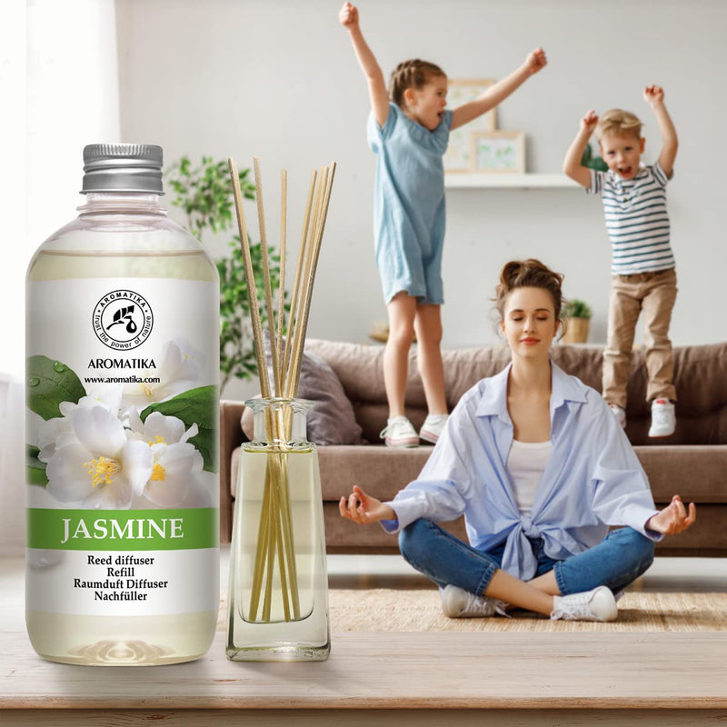 Room Fragrance Refill Bottle Jasmine 500 Ml ‚ Refill With Natural Pure Essential Jasmine Oil ‚ Intensive & Long-Lasting Aroma Natural ‚ Aromatise Indoor Air For Room - NewNest Australia