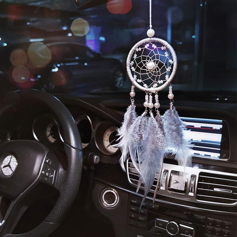 NewNest Australia - Dream Catcher Car Interior Rearview Mirror Dangle 2.8" Diameter and 13" Long 