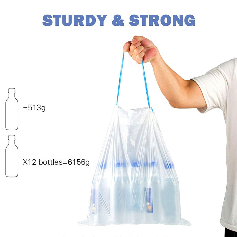 Charmount 4 Gallon Trash Bags - Drawstring 4 Gallon Garbage Bags for Bathroom, Kitchen, Bedroom, Office, 60 Count (Upgraded - Easy to Separate) - NewNest Australia