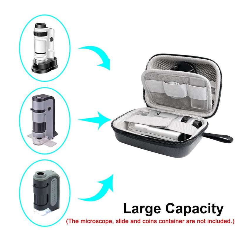 Hard Case for Carson MicroBrite Plus Pocket Microscope (MM-300 or MM-300MU) and MicroFlip (MP-250 or MP-250MU) Travel Storage Carrying Include Carabiner and Strap by Jiusion For MM-300 and MP-250 - NewNest Australia