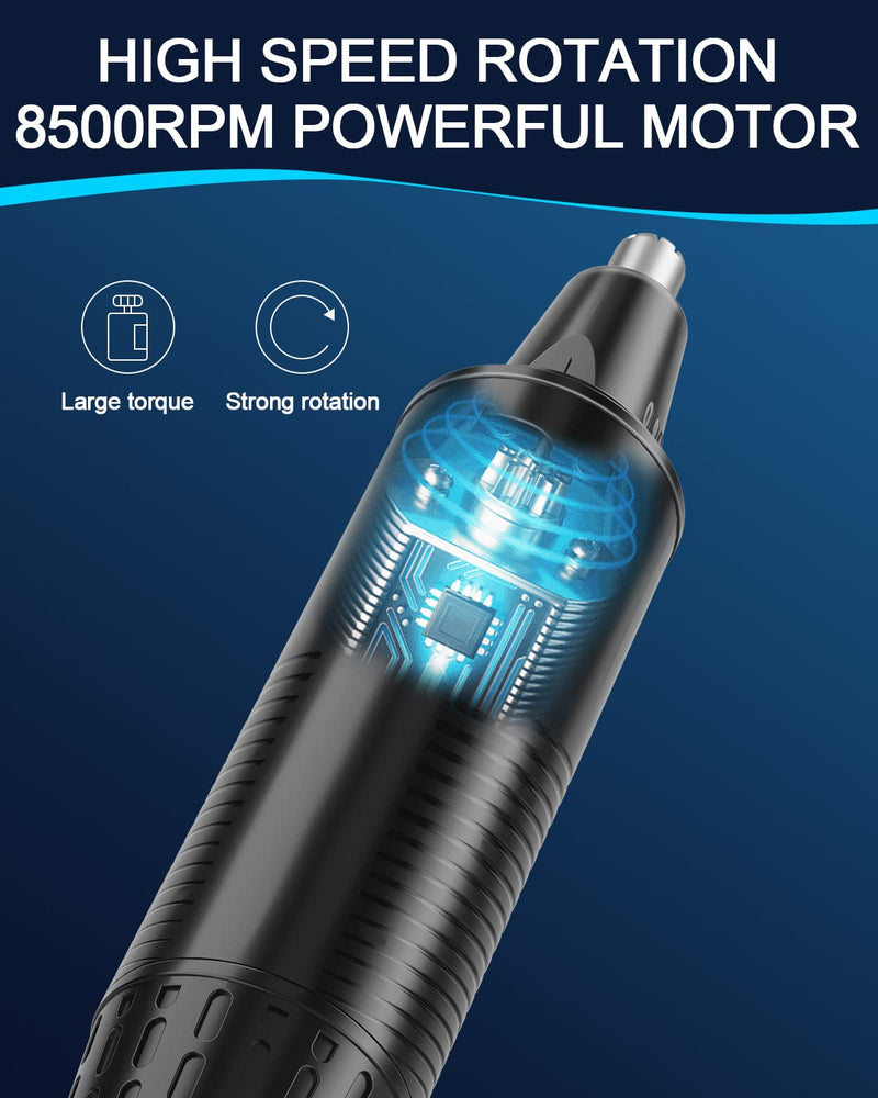 Nose Hair Trimmer, USB Rechargeable Nose Hair Trimmer 3 in 1 Set Ear Hair Trimmer with Double Cutting Blades, Professional Painless Eyebrow and Eye Hair Trimmer for Men and Women Black - NewNest Australia