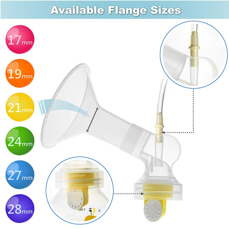 Nenesupply Pump Parts 17mm Compatible with Medela Pump in Style Breastpump Replacement to Medela Pump Parts Replace Medela Flange and Medela Personalfit Connector Breastshield Valve Membrane Tubing 17mm Detachable - NewNest Australia