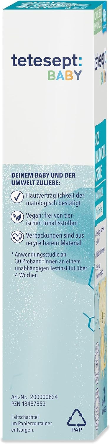 tetesept Baby SOS Skin Wellbeing Cream - Care cream immediately soothes baby skin and alleviates irritation - Perfume-free skin care with panthenol for newborns from 3 months - 50 ml - NewNest Australia
