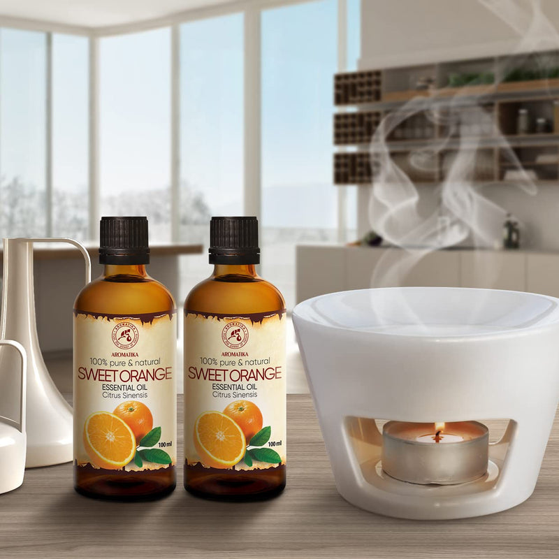 Orange Oil 2 X 100 Ml - Citrus Sinensis - Brazil - 100% Pure & Natural - Orange Essential Oil For Good Sleep - Room Fragrance - Oil Burner - Orange Oil Essential - NewNest Australia