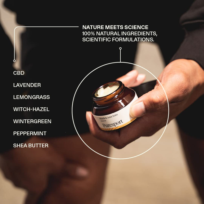 Puresport 1000mg Muscle & Joint Balm | 50ml | Infused with Lavender, Lemongrass, Witch Hazel, Wintergreen & Peppermint | Relieve Pain and Promote Faster Recovery - NewNest Australia