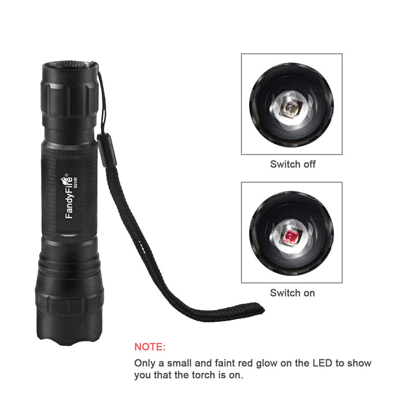 940nm IR Flashlight illuminator Infrared Light Night Vision Adjustable Focus LED Flashlight Torch for Hunting by FANDYFIRE (Not Included 18650 Battery) - NewNest Australia