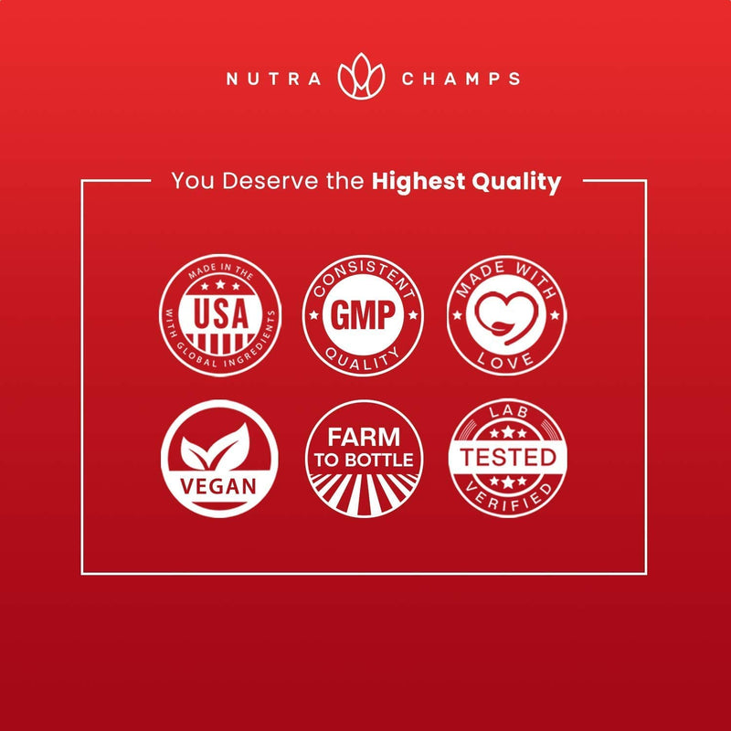 NutraChamps Korean Red Panax Ginseng - 120 Vegan Capsules Extra Strength Root Extract Powder Supplement w/ High Ginsenosides - NewNest Australia
