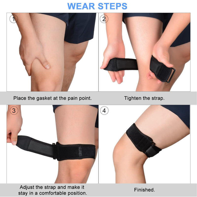 supregear IT Band Strap, Adjustable Iliotibial, Knee, Thigh, Hip & ITB Syndrome Compression Wrap Support, Breathable Patellar Tendonitis and Osgood Schlatters Stabilizer Brace for Men and Women Black - NewNest Australia
