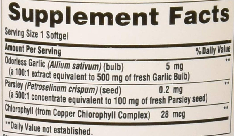 Puritans Pride Odorless Garlic & Parsley 500 Mg / 100 Mg, 250 Count - NewNest Australia