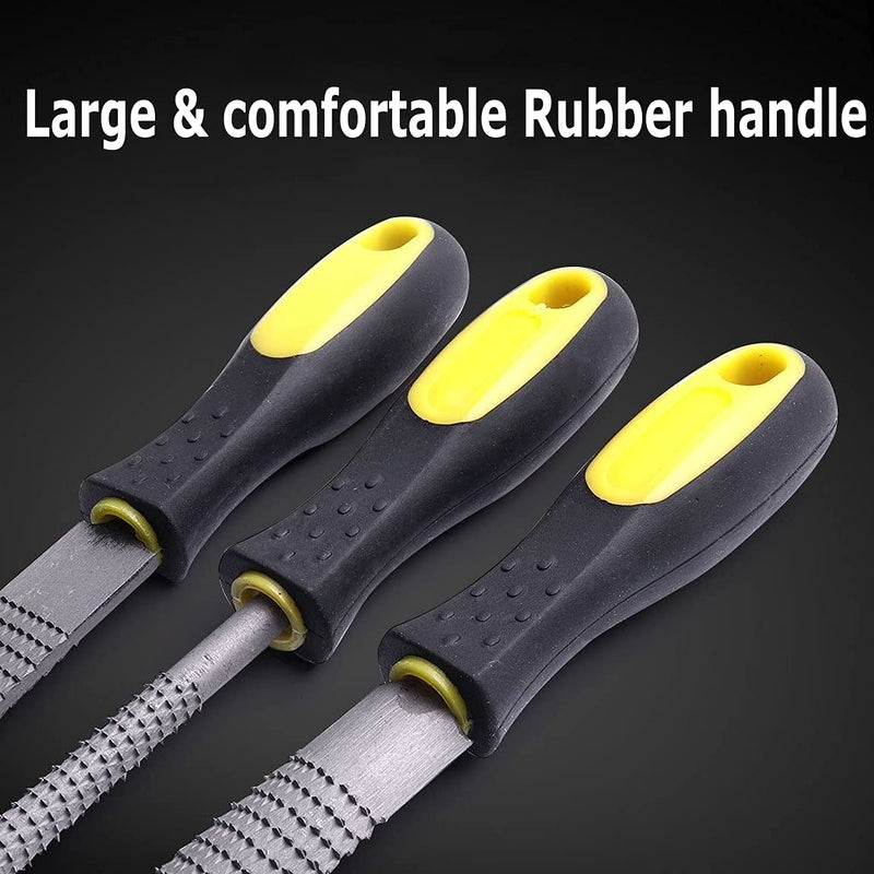 AihuiWood Rasp File Set 3 Pack Wood File Woodworking Files, Round, Half-round, Flat File Rasp High Quality Carbon Steel Rasp File for Woodworking Shaping, Sharping Wood - NewNest Australia
